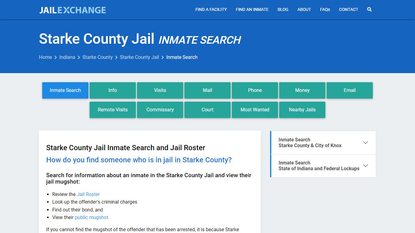 Inmate Search: Roster & Mugshots - Starke County Jail, IN - Jail Exchange